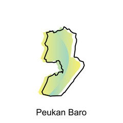 Map City of Peukan Baro illustration design, World Map International vector template with outline graphic sketch style isolated on white background