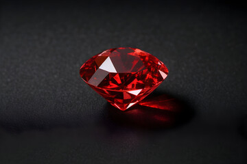  Red diamond on black fabric background