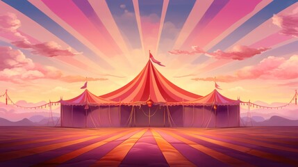 Circus tent background illustration - obrazy, fototapety, plakaty