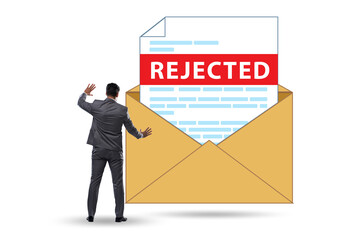 Man receiving rejection notice on his cv