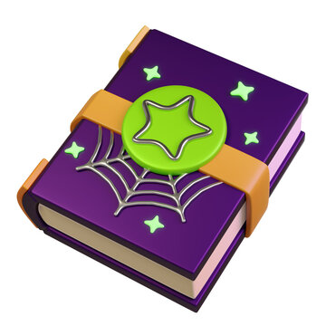 Mysterious Magic Spell Book 3D Illustration