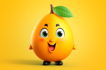 Fototapeta premium Cute cartoon mangocharacter