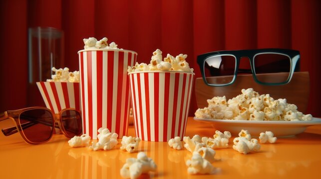 Cinematic with popcorns 