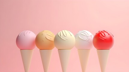 pastel minimalist ice cream cones background