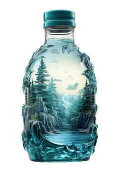 Fantasy bottle of water,Beautiful pattern on bottle 