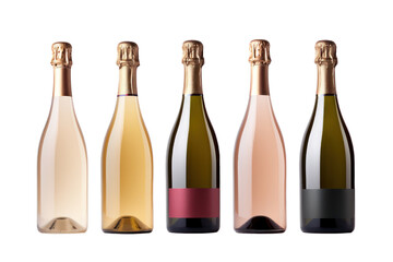 Champagne bottles isolated on transparent background,Transparency  - obrazy, fototapety, plakaty