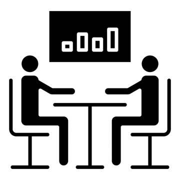 meeting with chart presentation in black clip art preview