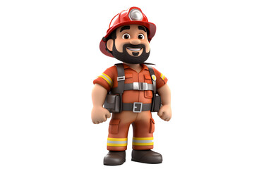 Professional Firefighter in Transparent Uniform - Safety Illustration Generative AI