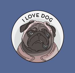 i love dog vector illustration