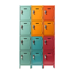 school lockers isolated on transparent background