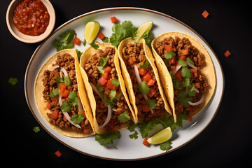Plate of delicious beef tacos