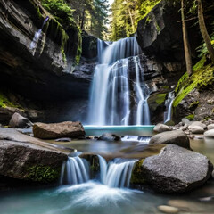 Obraz premium Crystal clear waterfall