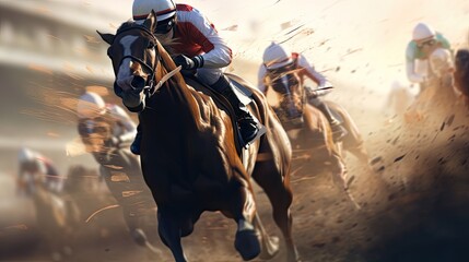 Fototapeta premium horse race action Motion blur effect