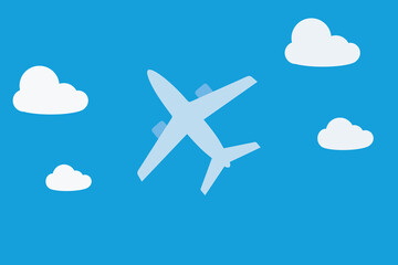 vector design of airplane silhouette and sky view