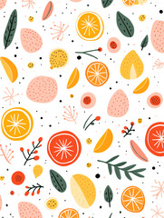 Colorful lines dots shapes floral seamless pattern background. Good for fashion fabrics, children’s clothing, T-shirts, postcards, email header, wallpaper, banner, posters, events, covers, and more.