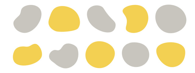 かわいい抽象的なゆるゆるフレーム 流体シェイプ　流動体　Set of cute abstract shapes.Vector loose frame.