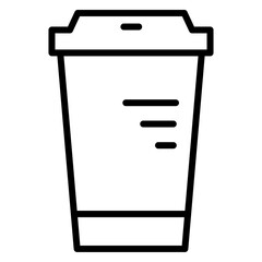 Illustration of Coffee Paper Cup design Line Icon