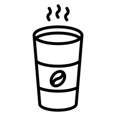 Illustration of Coffee Paper Cup design Line Icon