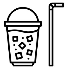Illustration of Iced Coffee design Line Icon