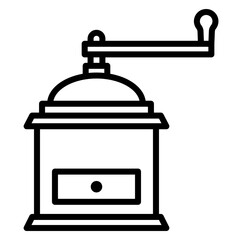 Illustration of Traditional Coffee Grinder design Line Icon