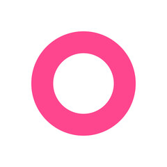 pink ring basic simple shapes, geometric ring icon, 2d shape symbol ring