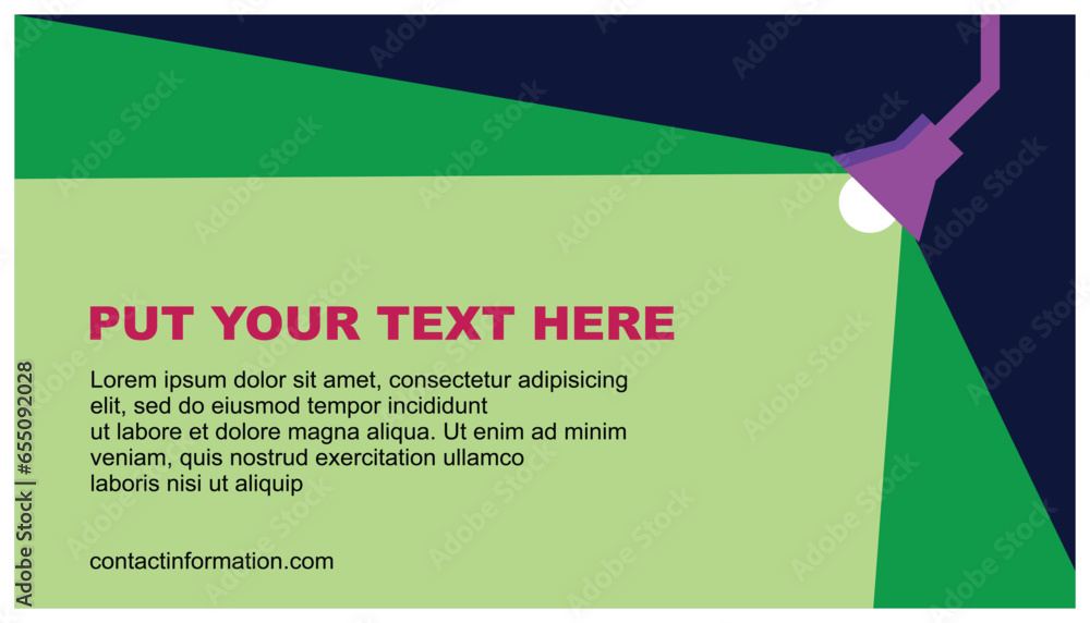 Poster illustraillustration of a lamp in a flat design with space for text. the light background is equippe