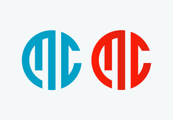 mc initial letter logo design, monogram
