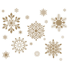 Falling snowflakes paint with gold glitter