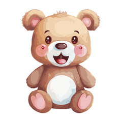 Obraz premium Watercolor Teddy bear transparent background