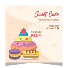 Sweet cake flayer or social media post template