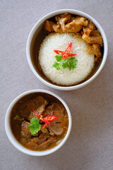 Traditional Thai Food Set, Stewed Pork , pork panang curry thai style