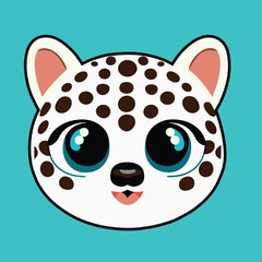 Cute baby leopard cartoon vector