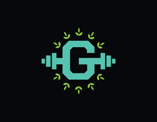 Letter G Fitness logo design. Organic Gym icon Vector logotype
