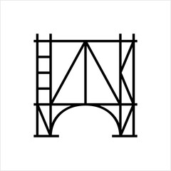 Scaffolding Icon, Scaffold, Staging, Temporary Structure For Workers
