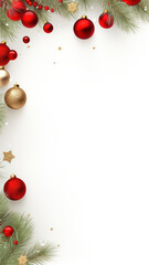 Christmas Greeting Card Mockup on White Background, Generative AI