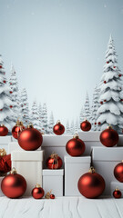 Christmas Greeting Card Mockup on White Background, Generative AI