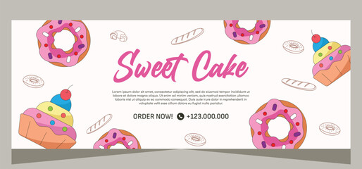 Bakery shop banner design template