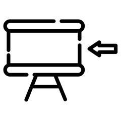 whiteboard line icon, office, education, board, business, white, background, presentation, design, school, blank, whiteboard, class, isolated, empty, vector, meeting, illustration, frame, write, space