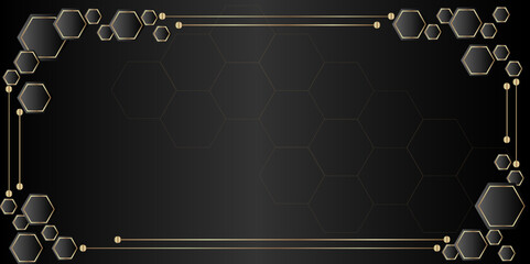 Hexagon Luxury background. Banner, poster, logo white color on dark futuristic space fashion background.shopping , big percent label discount. Creative marketing concept. Vector illustration