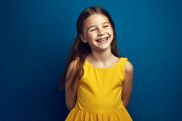 Fototapeta premium Happy smiling girl. Model female. Generate Ai
