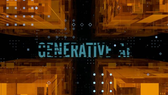 Generative AI. Abstract Artificial Intelligence technology background. 3D rendering footage.