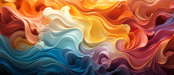 Digital abstract background with multicolored lines and waves.