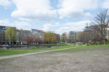 Berlin, Germany - April 19, 2023: The Volkspark am Weinberg