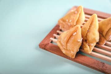 Indian traditional sweet mini samosa