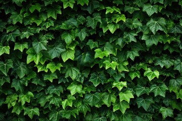 Fototapeta na wymiar Lush greenery. Nature wall art. Botanical beauty. Closeup of fresh leaves. Summer serenity. Ivy covered garden. Organic elegance. Vibrant flora