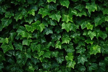 Lush greenery. Nature wall art. Botanical beauty. Closeup of fresh leaves. Summer serenity. Ivy covered garden. Organic elegance. Vibrant flora
