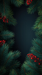 Christmas Greeting Card Mockup on Dark Background, Generative AI
