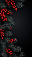 Christmas Greeting Card Mockup on Dark Background, Generative AI
