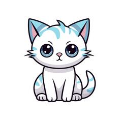 Cute cat vector clipart. Good for fashion fabrics, children’s clothing, T-shirts, stickers, postcards, covers, email header, wallpaper, banner, advertising, and more.