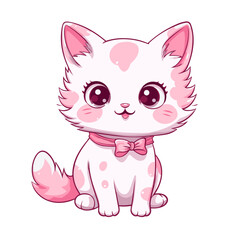 Cute cat vector clipart. Good for fashion fabrics, children’s clothing, T-shirts, stickers, postcards, covers, email header, wallpaper, banner, advertising, and more.
